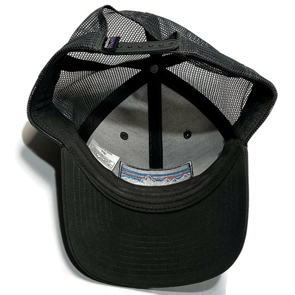 Patagonia P-6 Logo Trucker Hat Gray Adjustable Snapback Mesh Cap 38017 - Picture 5 of 8